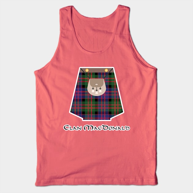 Scottish Clan MacDonald Tartan Kilt Highlands Tank Top by Grassroots Green